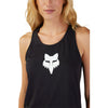 Crisp studio image on a white background of Fox Racing Fox Head Tank; showing sleeveless cut, hem shape, and printed or woven branding; SKU 31842-001-XS