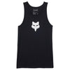 High-resolution studio image of Fox Racing Fox Head Premium Tank; showing sleeveless cut, hem shape, and printed or woven branding; SKU 32091-001-S