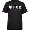 Crisp studio image on a white background of Fox Racing Absolute Tee (Youth); showing tee fit, printed graphics, and crew neckline; SKU 31818-329-YS