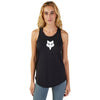 High-resolution studio image of Fox Racing Fox Head Tank (Womens); showing sleeveless cut, hem shape, and printed or woven branding; SKU 31842-001-XS
