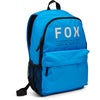 Fox Racing Clean Up Backpack SKU 32790 True Blue front view showing main compartment and Fox Racing branding