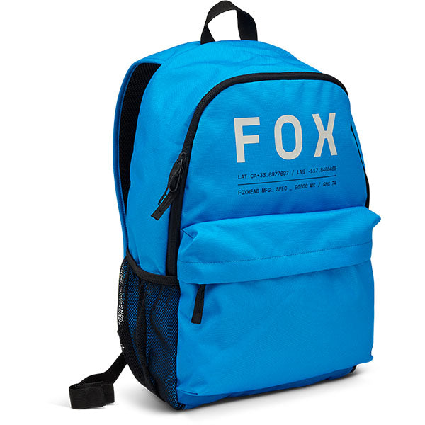 Fox Racing Clean Up Backpack SKU 32790 True Blue front view showing main compartment and Fox Racing branding