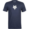 Studio photo on a white background of Fox Racing Fox Head Premium Tee; showing tee fit, printed graphics, and crew neckline; SKU 31731-329-S