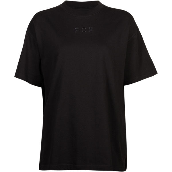 Crisp studio image on a white background of Fox Racing Wordmark Premium Tee (Womens); showing tee fit, printed graphics, and crew neckline