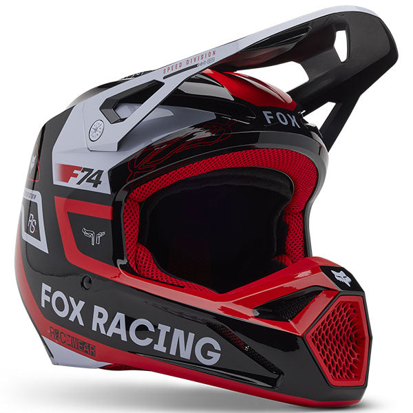 studio product photo of Fox Racing SKU 33047-110-Y in Flo Red for motocross helmet, dirt bike, motocross, off road.