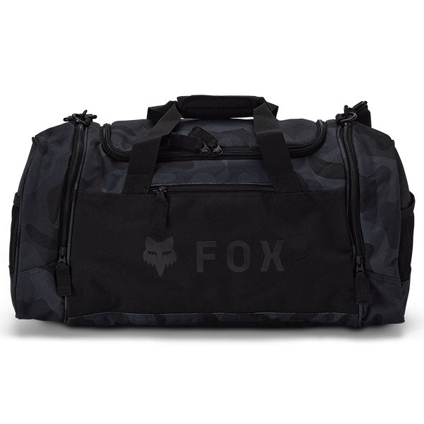 Fox Racing 180 Black Camo Duffle Bag SKU 33139 Black Camo front view showing main compartment and Fox Racing branding