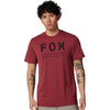 Clean studio shot of Fox Racing Non Stop Tech Tee; showing tee fit, printed graphics, and crew neckline; SKU 31688-001-S; Colors: SM, MD, LG, XL and more