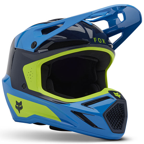 studio product photo of Fox Racing SKU 36117-188-Y in True Blue for motocross helmet, dirt bike, motocross, off road.