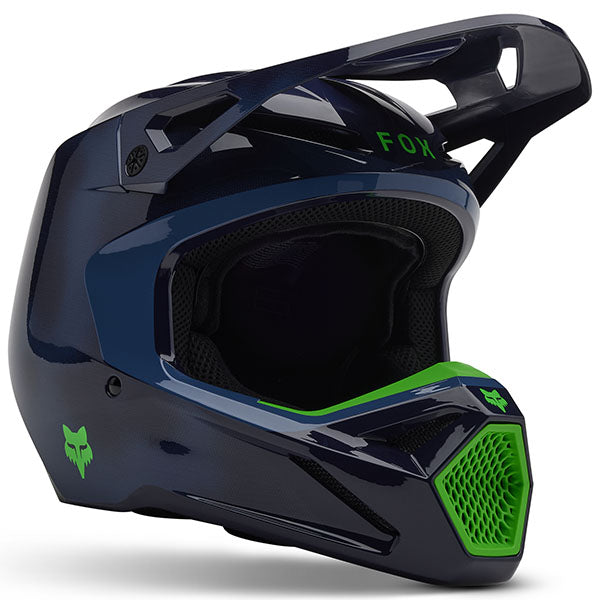 studio product photo of Fox Racing SKU 32046-007 in Navy, size XS for motocross helmet, dirt bike, motocross, off road, sizes XS to XXL.