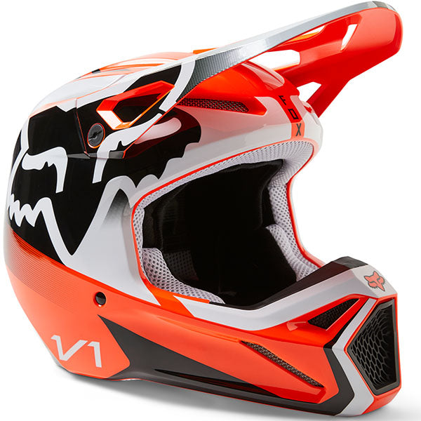 studio product photo of Fox Racing SKU 29729-824-Y in Flo Orange for motocross helmet, dirt bike, motocross, off road.