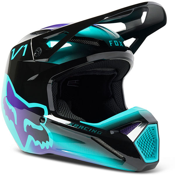 studio product photo of Fox Racing SKU 29731-110-Y in Flo Red for motocross helmet, dirt bike, motocross, off road.