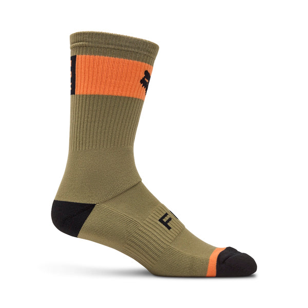 Fox Racing 8" Defend Winter Mountain Bike Socks front angle view in Adobe sizes XS/SM, SM/MD, LG/XL SKU 31526-291-XS/S. Socks | Available at BTO Sports