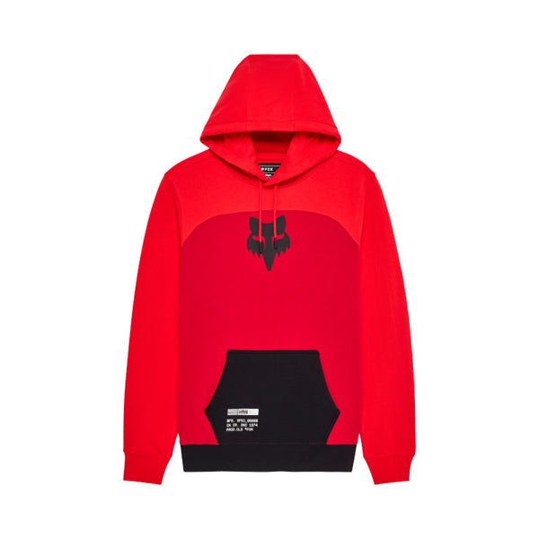 Fox Racing Fracture Paneled Pullover Hoodie front angle view in Red sizes SM, MD, LG, XL, 2X SKU 36267-003-S. Sweatshirts & Hoodies | Available at BTO Sports