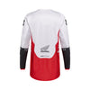 Rear view of Fox Racing 180 Honda Jersey in fluorescent red showing sublimated graphics and extended tail, SKU 36311-110 | SKU: 36311-11 | Available at BTO Sports