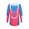 Rear view of blue/pink Youth 180 Collect Jersey showing sublimated graphics and drop-tail hem, SKU 36315-A01 | SKU: 36315-00 | Available at BTO Sports