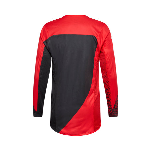 Rear view of fluorescent red Flexair Fracture Jersey showing lightweight fit and sublimated graphics, SKU 36316-110 | SKU: 36316-058 | Available at BTO Sports