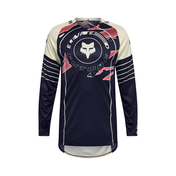 Front view of Fox Racing Flexair Inning Jersey in black showing bonded collar, RAP sleeve fit, and minimalist design, SKU 36318-001 | SKU: 36318-00 | Available at BTO Sports