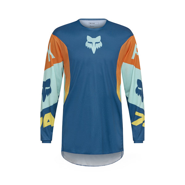 Front view of Fox Racing 360 Tine Jersey in twilight showing ergonomic sleeve fit and TruDri® fabric, SKU 36320-407 | SKU: 36320-00 | Available at BTO Sports
