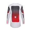 Rear view of flo red 180 Shield Jersey showing drop-tail hem and Fox branding, SKU 36322-110 | SKU: 36322-002 | Available at BTO Sports