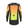 Rear view of flo yellow 180 Shield Jersey showing drop-tail hem and Fox branding, SKU 36322-130 | SKU: 36322-001 | Available at BTO Sports
