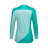 Rear view of Women’s Flexair Fracture Jersey in aqua highlighting breathable mesh back and sublimated Fox graphics, SKU 36326-246 | SKU: 36326-05 | Available at BTO Sports
