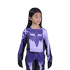 Side view of Fox Racing Youth Flexair Spire Jersey in lilac highlighting ergonomic sleeve design and lightweight fit, SKU 36327-282 | SKU: 36327-282 | Available at BTO Sports