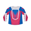 Rear view of 180 Collect Pee Wee Jersey in blue, pink, and white highlighting full mesh back panel and Fox Shield branding, SKU 36331-A01 | SKU: 36331-A01 | Available at BTO Sports