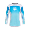 Front view of Youth Girls 180 Shield Jersey in blue and white showing moisture-wicking fabric, vented mesh panels, and drop-tail hem, SKU 36332-025 | SKU: 36332-285 | Available at BTO Sports