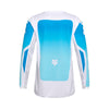 Rear view of Youth Girls 180 Shield Jersey in blue and white highlighting full-back mesh ventilation and Fox Shield logos, SKU 36332-025 | SKU: 36332-285- | Available at BTO Sports
