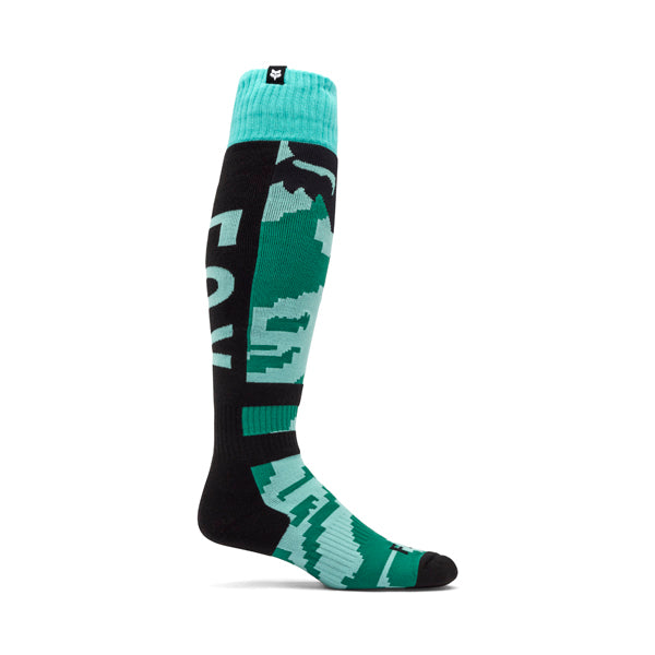 Fox Racing 180 Kairos Socks front angle view in Turquoise sizes SM, MD, LG SKU 36368-295-S. Socks | Available at BTO Sports