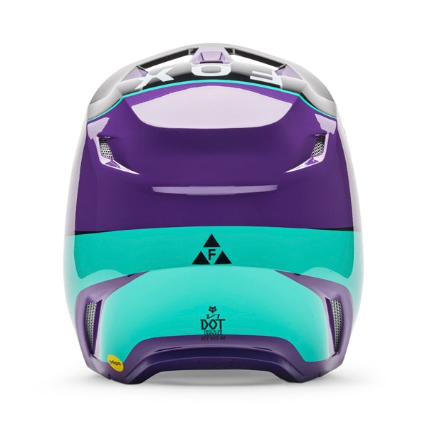 Image of Fox Racing - V1 Collect Helmet | SKU 36380-002 | Colors: Blue/Pink, Grape, Grey/Yellow, Blue | Sizes: XS to 2X | Available at BTO Sports