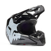 Side view of Fox Racing SKU 36385-001XS V1 Shield Helmet in black showing visor and shell profile, SKU 36385001, sizes XS, SM, MD, LG, XL, size XS, sizes XS to XL.