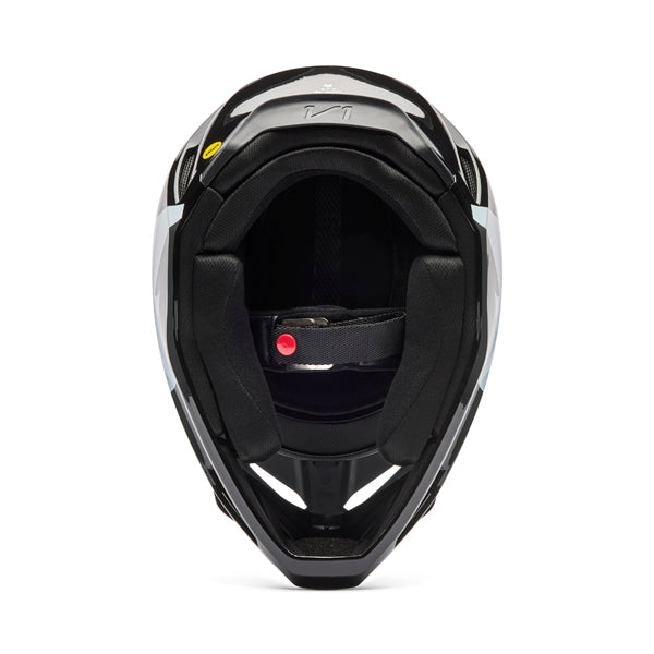 Interior view of helmet in black showing liner and cheek pad system, SKU 36385001, sizes XS, SM, MD, LG, XL, size XS, sizes XS to XL.