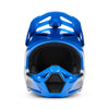 Angled front view of helmet in blue showing chin bar and vent layout, SKU 36385002, sizes XS, SM, MD, LG, XL, size XS, sizes XS to XL.