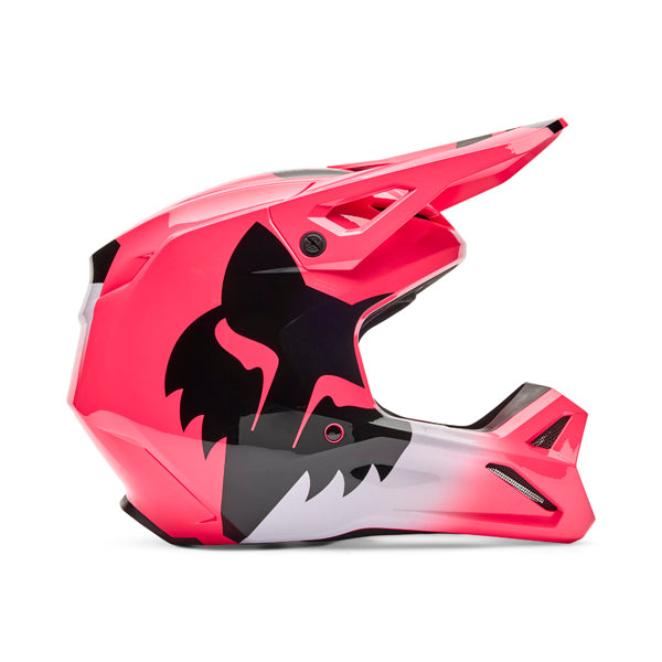 Front view of V1 Shield Helmet in pink showing vent placement and Mips® protection, SKU 36385170, sizes XS, SM, MD, LG, XL, size XS, sizes XS to XL.