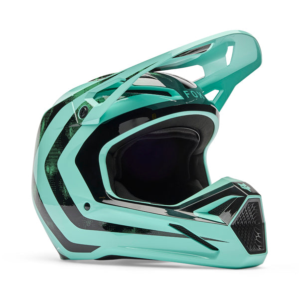 Image of Fox Racing - V1 Kairos Helmet (Youth) | SKU 36388-295 | Colors: Tangerine, Turquoise | Sizes: Y-SM to Y-LG | Available at BTO Sports