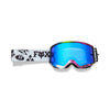front view of Fox Racing Main Image Cosmo Goggles in white/black with mirrored lens and wide viewport | Available at BTO Sports.