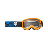 front view of Fox Racing Main Collect Goggles in orange with mirrored lens and wide field of vision | Available at BTO Sports.
