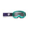 front view of Fox Racing Main Collect Goggles in teal with mirrored lens and Lexan UV protection | Available at BTO Sports.