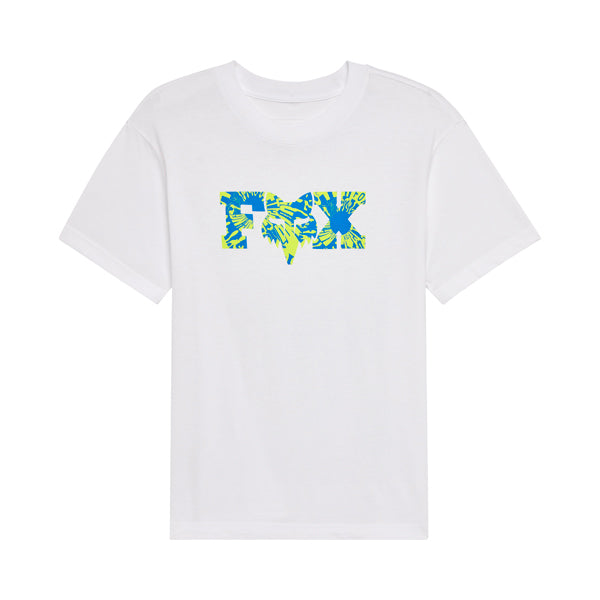 Clean studio shot of Fox Racing Image Phantom Tee (Womens); showing tee fit, printed graphics, and crew neckline; SKU 36504-008-XS; Colors: White, Black