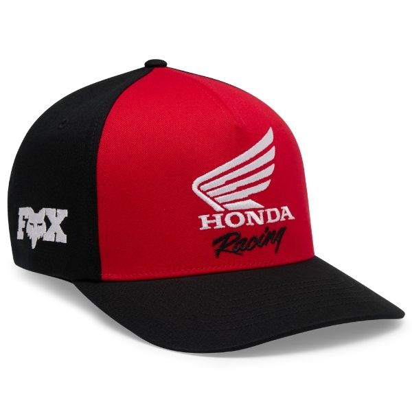 38283-001-S/M, Fox Racing, Honda Flexfit Hat, Black, Red, Sizes SM/MD, LG/XL product photo