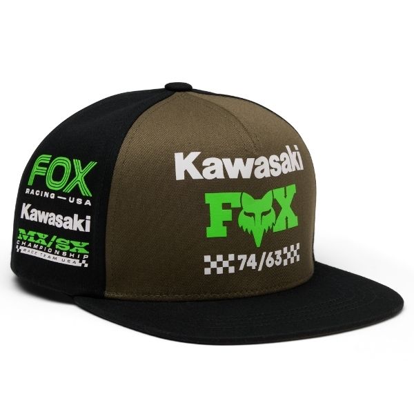 38296-001-OS, Fox Racing, Kawasaki Snapback Hat (Youth), Black product photo