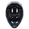 Fox Racing Rampage Foundry Helmet (MTB) in Midnight, underside view of the interior padding and chin opening, with the padded crown liner, cheek pads, chin opening, and retention-strap area exposed. Available options—Color: Midnight, Sage; Size: XS, SM, MD, LG, XL, 2X. SKU 40158-329-2X. UPC 198571116296.