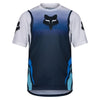 Fox Racing Ranger Foundry Jersey (MTB) in Midnight, front product view, with the crew neck, long sleeves, large Fox chest graphic, contrasting arm panels, and curved drop-tail hem. Available options—Color: Midnight, Sage; Size: SM, MD, LG, XL, 2X. SKU 40164-329-S. UPC 198571116784.