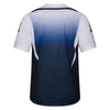 Fox Racing Ranger Foundry Jersey (MTB) in Midnight, rear product view, with the back graphic, shoulder panels, long sleeves, and drop-tail hem. Available options—Color: Midnight, Sage; Size: SM, MD, LG, XL, 2X. SKU 40164-329-M. UPC 198571116791.