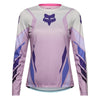 Fox Racing Ranger Foundry Long Sleeve Jersey (MTB) (Womens) in Lavender Drift, front product view, with the crew neck, long sleeves, large Fox chest graphic, contrasting arm panels, and curved drop-tail hem. Available options—Color: Lavender Drift; Size: XS, SM, MD, LG, XL. SKU 40170-F07-XS. UPC 198571115442.