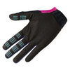 Fox Racing Flexair SE TS57 Gloves (MTB) (Womens) in Pink, palm-side view, with the perforated palm, silicone finger grips, curved fingertips, and slip-on cuff. Available options—Color: Pink; Size: XS, SM, MD, LG, XL, 2X. SKU 40259-170-S. UPC 198571134344.