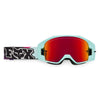 Fox Racing Vue Max SE TS57 Goggles (MTB) (Womens) in Pink, straight-on lens view, with the curved lens, vented frame, nose bridge, foam edge, and Fox-branded strap. Available options—Color: Pink. SKU 40282-170-OS. UPC 198571135785.