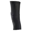 Fox Racing Enduro Knee Sleeve (Youth) in Black, inner side view, with the flexible black sleeve, molded impact pad, mesh ventilation, elastic cuff, and Fox logo. Available options—Color: Black.