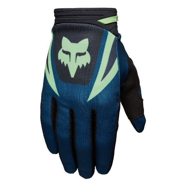 Fox Racing 180 Draft Gloves in Sunburst, back-of-hand view, with the Fox hand graphic, flexible finger panels, shaped knuckles, and stretch cuff. Available options—Color: Sunburst, Neon Pink, Midnight; Size: SM, MD, LG, XL, 2X. SKU 40557-460-2X. UPC 198571131725.